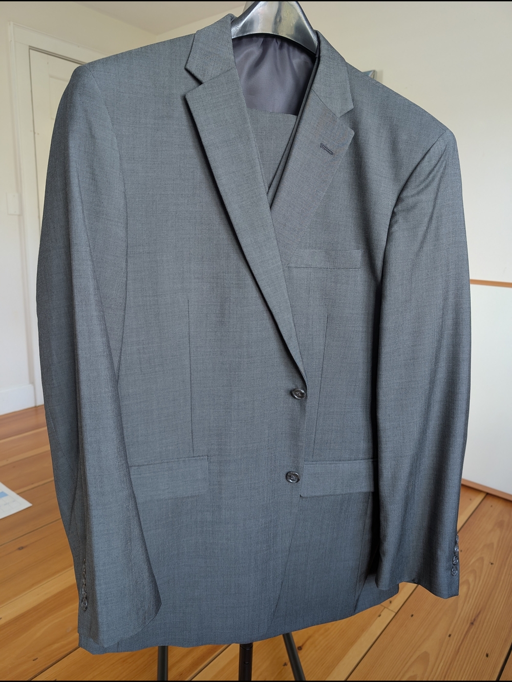 Classic Men's Steel Gray 3-Piece Suit Jacket